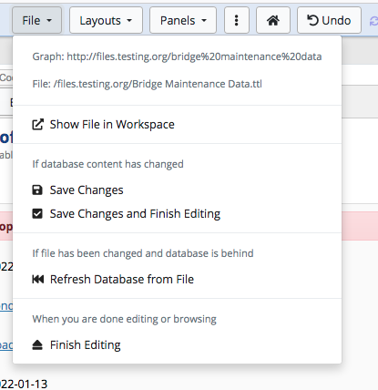 TopBraid EDG Files File Button Options