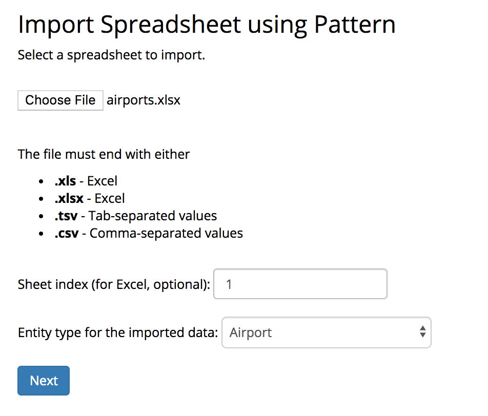 TopBraid EDG Import Spreadsheet using Pattern