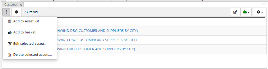 TopBraid EDG Asset List More Options