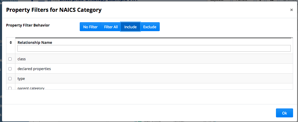 TopBraid EDG Diagram Property Filters Dialog