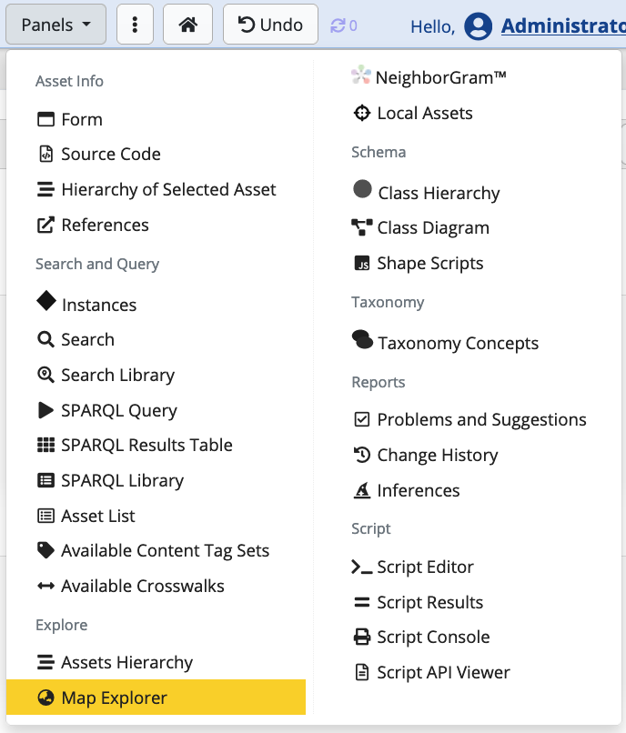 Map Explorer Panel