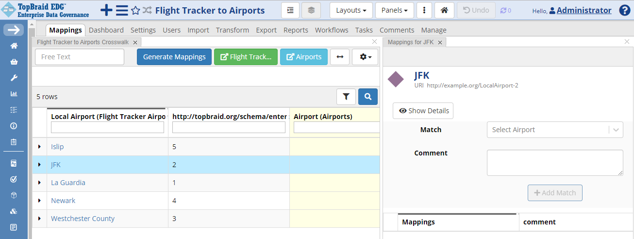 TopBraid EDG Flight Tracker Mappings