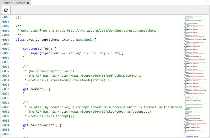 A screenshot of the Script API Viewer panel