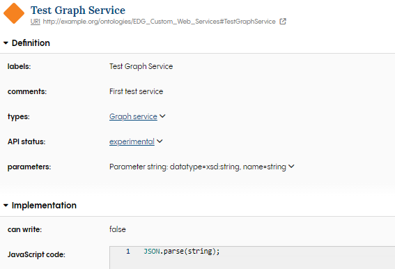 Configuring a graph service instance